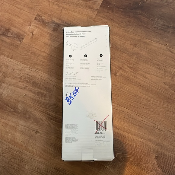 NIB Kohler Cursiva 9” towel arm matte black 3-step easy install, made to last. - Picture 5 of 7